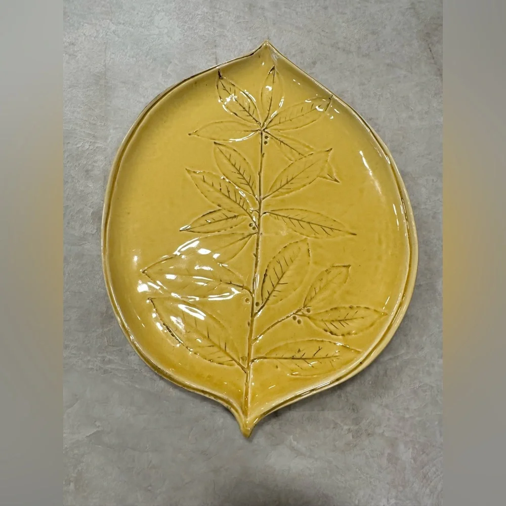 Crate&Barrel Mustard Ceramic Plate